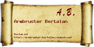 Armbruster Bertalan névjegykártya