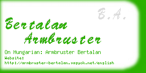 bertalan armbruster business card